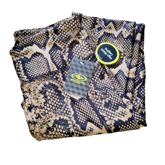 Athletic Works NWT High Rise Full Length Active Wear Legging Snake Print 828 - Picture 5 of 5